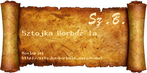 Sztojka Borbála névjegykártya